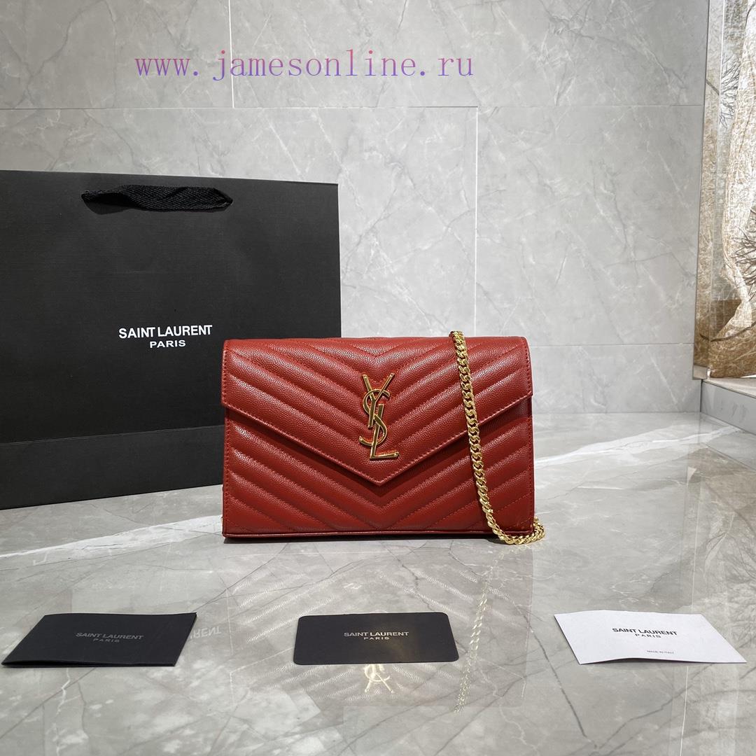 Yves Saint Laurent Bags 𝑴𝒐𝒏𝒐𝒈𝒓𝒂𝒎 𝑾𝒐𝒄 MONOGRAM caviar pattern envelope package A super practical small bag, the most utws6k31