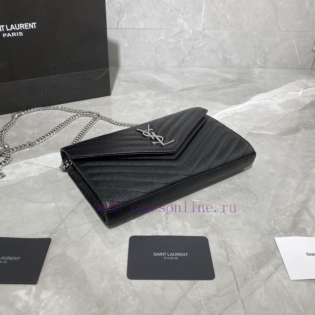 Yves Saint Laurent Bags 𝑴𝒐𝒏𝒐𝒈𝒓𝒂𝒎 𝑾𝒐𝒄 MONOGRAM caviar pattern envelope package A super practical small bag, the most j5tlxqmy - Image 6