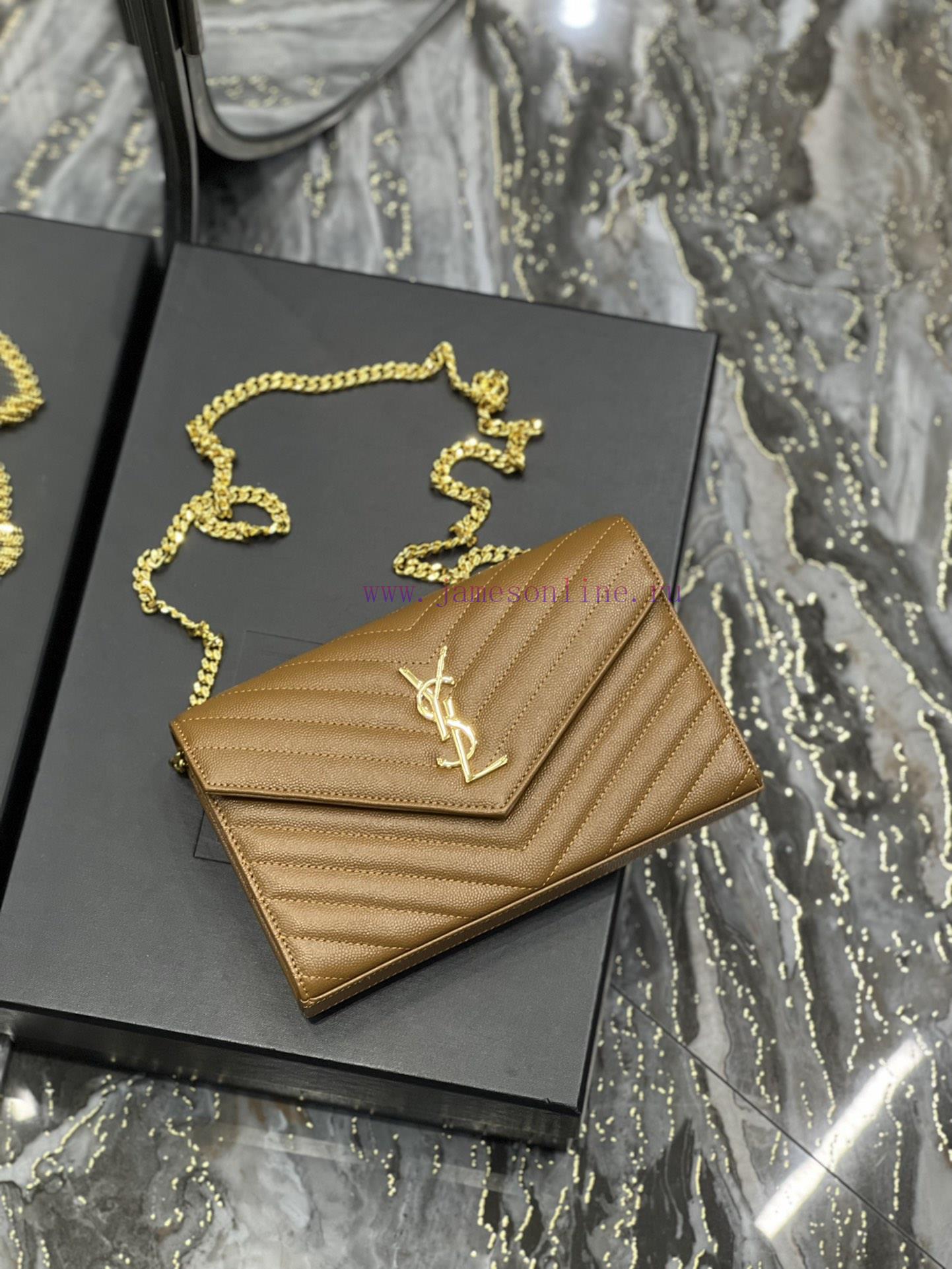 Yves Saint Laurent Bags 𝑴𝒐𝒏𝒐𝒈𝒓𝒂𝒎 𝑾𝒐𝒄 MONOGRAM caviar pattern envelope package A super practical small bag, the most 4rd62pac - Image 8