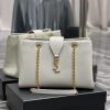 Yves Saint Laurent Bags White caviarY's caviar cowhide large tote bag/shopping bagThe iconic logo is transformed int ye8nehkx