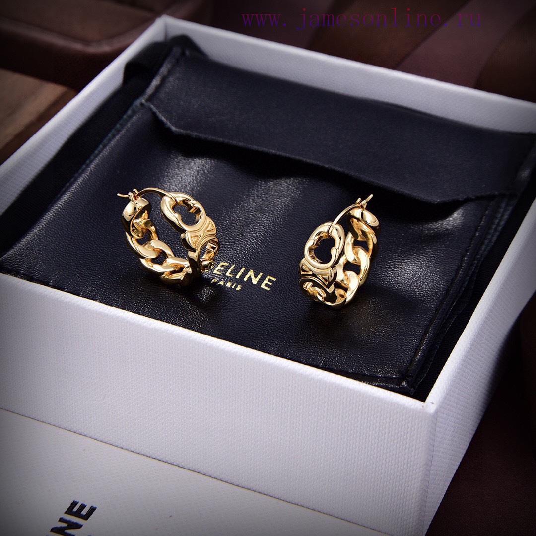 Celine's New Earrings PRECLOUS New Simple And Fashionable Earrings Are Made Of Brass Material P ae05706i - Image 4