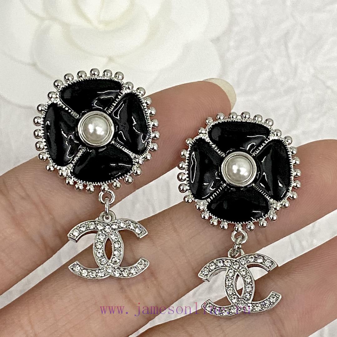 Code E2427Chanel Earrings Hot Selling Item Hits New Consensus ZpCHAN 23K Enamel Camellia Double iucjionj - Image 5