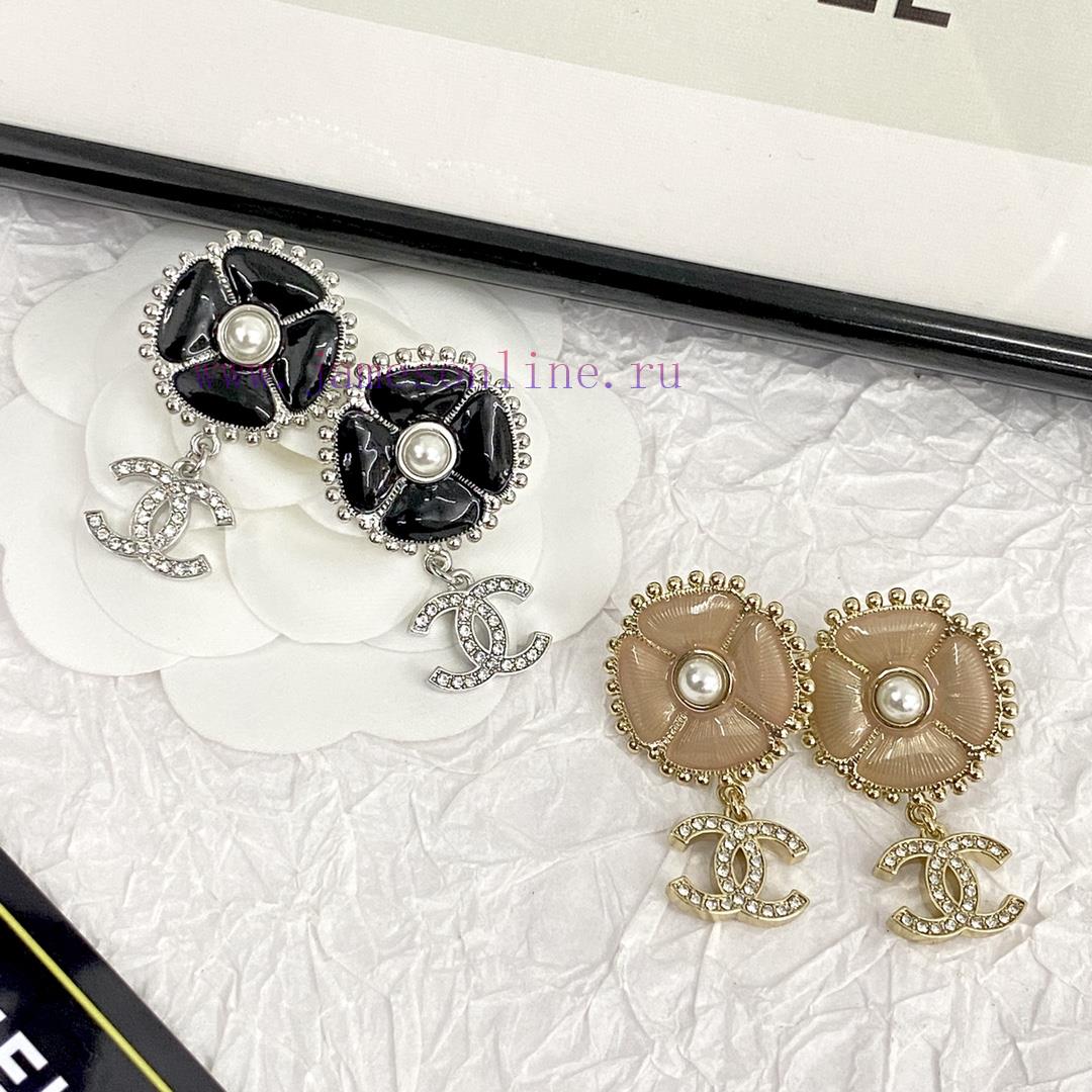 Code E2427Chanel Earrings Hot Selling Item Hits New Consensus ZpCHAN 23K Enamel Camellia Double iucjionj - Image 9