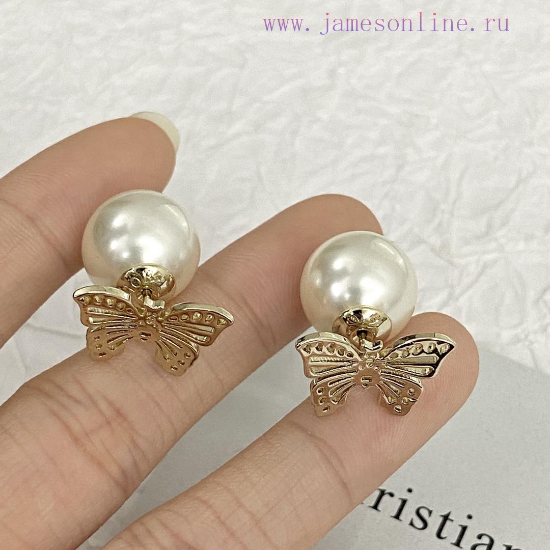 Code E2432DIOR Earrings Are Hot Selling And Newly ReleasedDior Pearl Butterfly 🦋 Earrings🤑 Thes 7yh94jm0 - Image 7