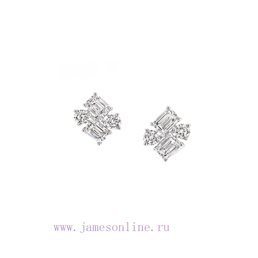 A3272 Light Luxury Geometric Square Diamond Elliptical Diamond Splicing Zircon Earrings S925 Pu ju5meiew - Image 3