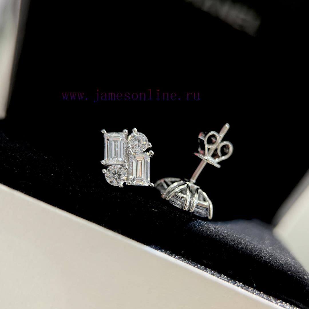 A3272 Light Luxury Geometric Square Diamond Elliptical Diamond Splicing Zircon Earrings S925 Pu ju5meiew - Image 8