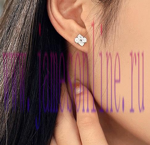 A3272 Light Luxury Geometric Square Diamond Elliptical Diamond Splicing Zircon Earrings S925 Pu ju5meiew - Image 9