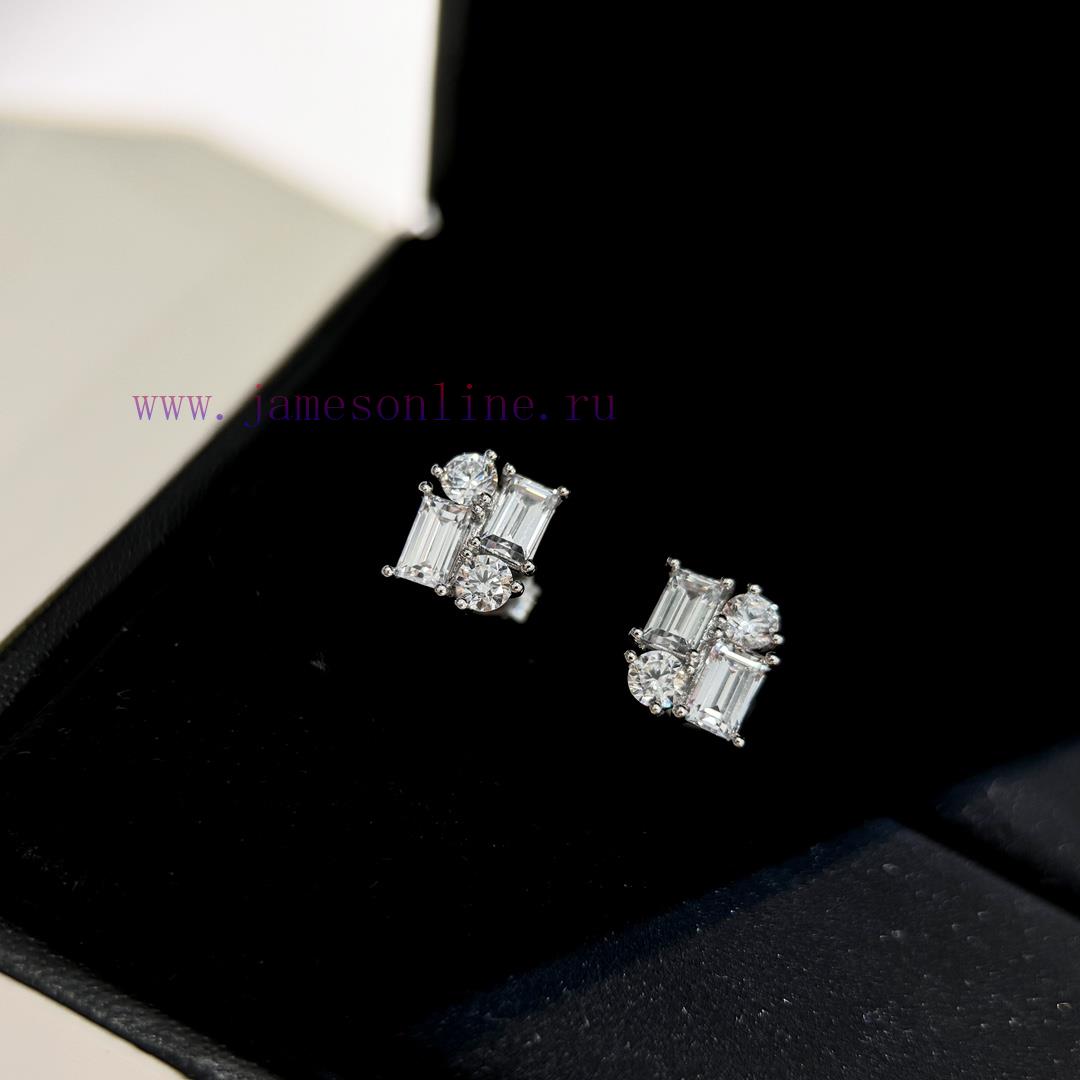 A3272 Light Luxury Geometric Square Diamond Elliptical Diamond Splicing Zircon Earrings S925 Pu ju5meiew - Image 10