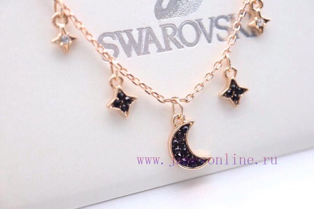 Swarovski Rose Gold Single-layer Star Moon Collarbone NecklaceThis Romantic And Stylish Rose Go 4d6nek96 - Image 6