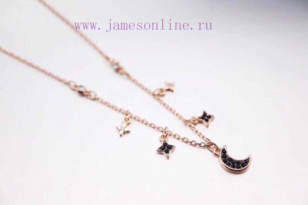 Swarovski Rose Gold Single-layer Star Moon Collarbone NecklaceThis Romantic And Stylish Rose Go 4d6nek96 - Image 8