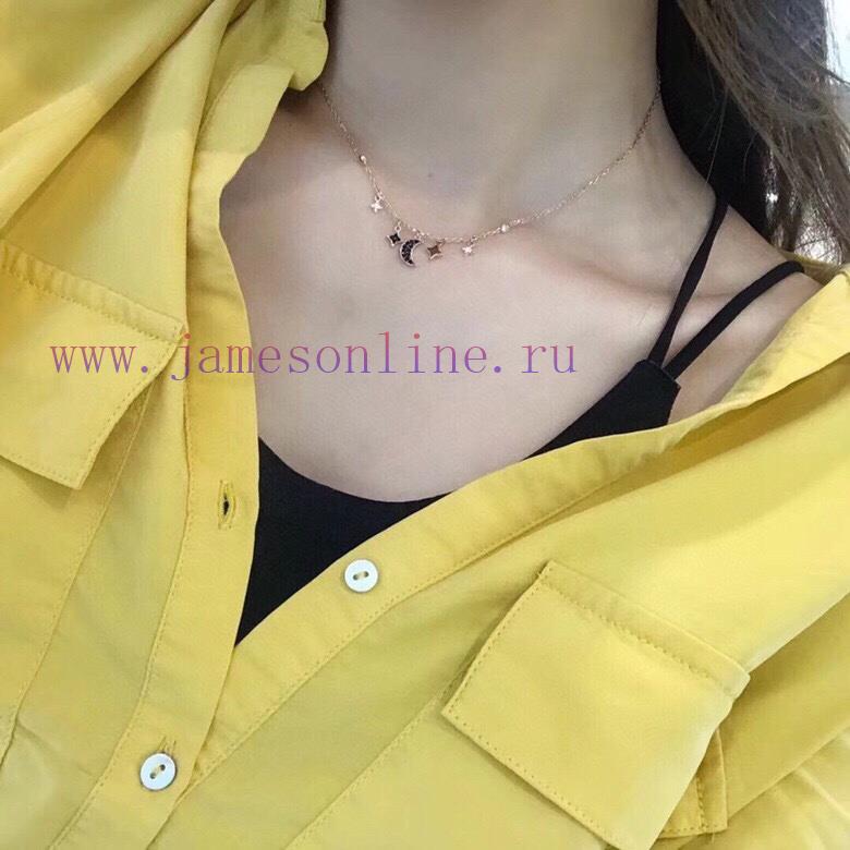 Swarovski Rose Gold Single-layer Star Moon Collarbone NecklaceThis Romantic And Stylish Rose Go 4d6nek96 - Image 10