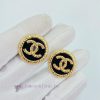 CHANEL Round Black Double-C Earrings High-end Quality Same Material Genuine Brass Ion Plated 92 pmreie11