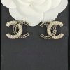 Code E2405Chanel Earrings Sell Well And Become NewCHAN 23 Black And White Rhinestone Double C L n90s8mef