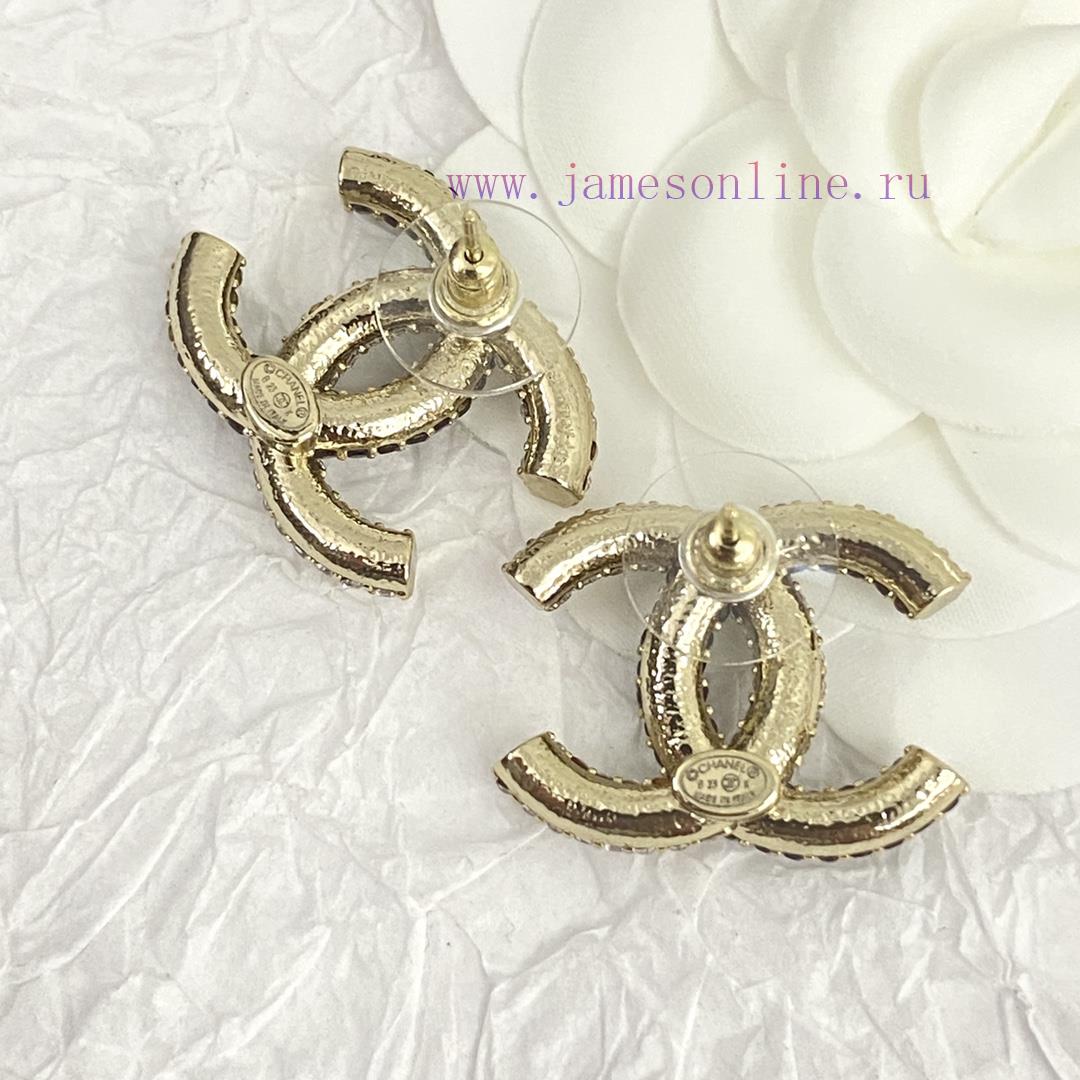 Code E2405Chanel Earrings Sell Well And Become NewCHAN 23 Black And White Rhinestone Double C L n90s8mef - Image 6