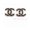 CH * Nel Black Pink Genuine Leather Cc Earrings Consistent ZP Brass MaterialUpdate Time: July 2 98jska79