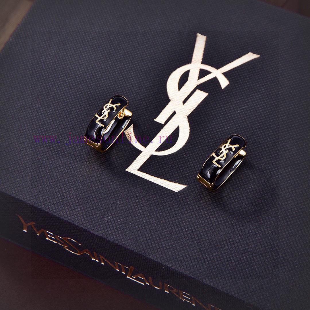 YSL Saint Laurent Letter Earrings Are Made Of Original Brass Material. Yves Saint Laurent Was F ricw5kz6 - Image 2