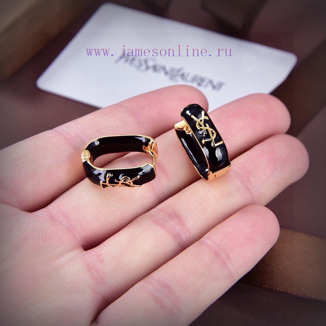 YSL Saint Laurent Letter Earrings Are Made Of Original Brass Material. Yves Saint Laurent Was F ricw5kz6 - Image 3