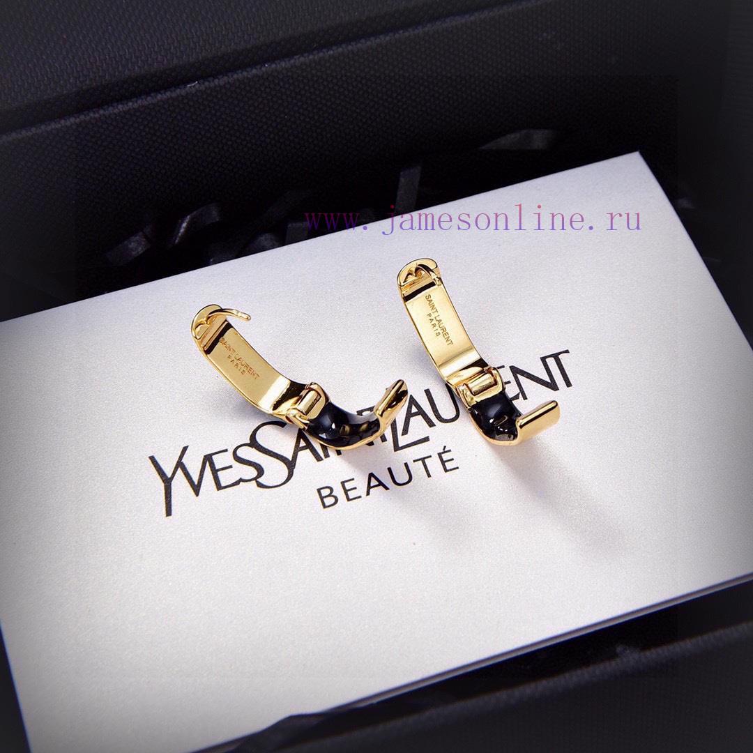 YSL Saint Laurent Letter Earrings Are Made Of Original Brass Material. Yves Saint Laurent Was F ricw5kz6 - Image 4