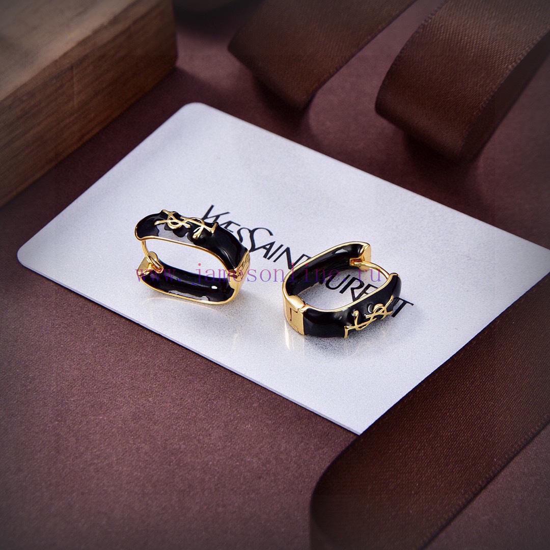 YSL Saint Laurent Letter Earrings Are Made Of Original Brass Material. Yves Saint Laurent Was F ricw5kz6 - Image 5