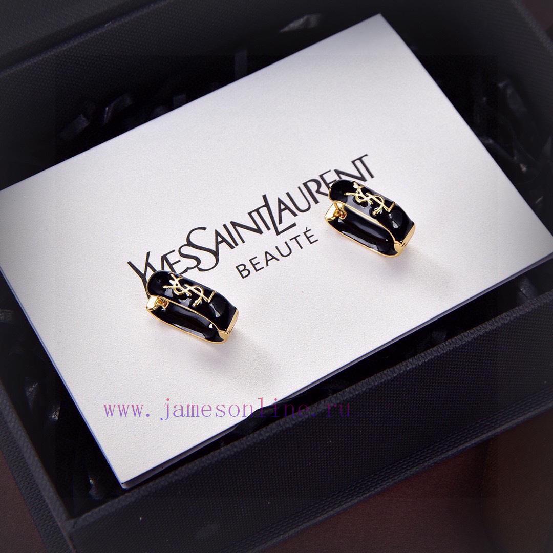 YSL Saint Laurent Letter Earrings Are Made Of Original Brass Material. Yves Saint Laurent Was F ricw5kz6 - Image 6