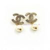 CHANEL Double Diamond Double C Pearl Earrings High Quality Same Material Genuine Brass Ion Plat 8nzupm00