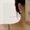 Recommended Hot Item On Xiaohongshu ️ New YSL Saint Laurent Grey Shell Pearl Earrings With Logo 89f6993c