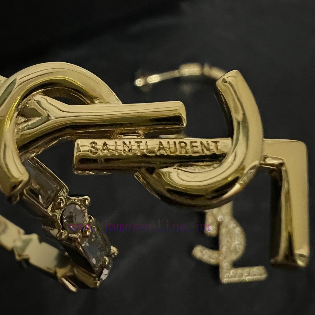 Saint Laurent Earrings Have A Strong Metallic Texture And Are Made Of Original Brass Material. cvi2xwht - Image 7