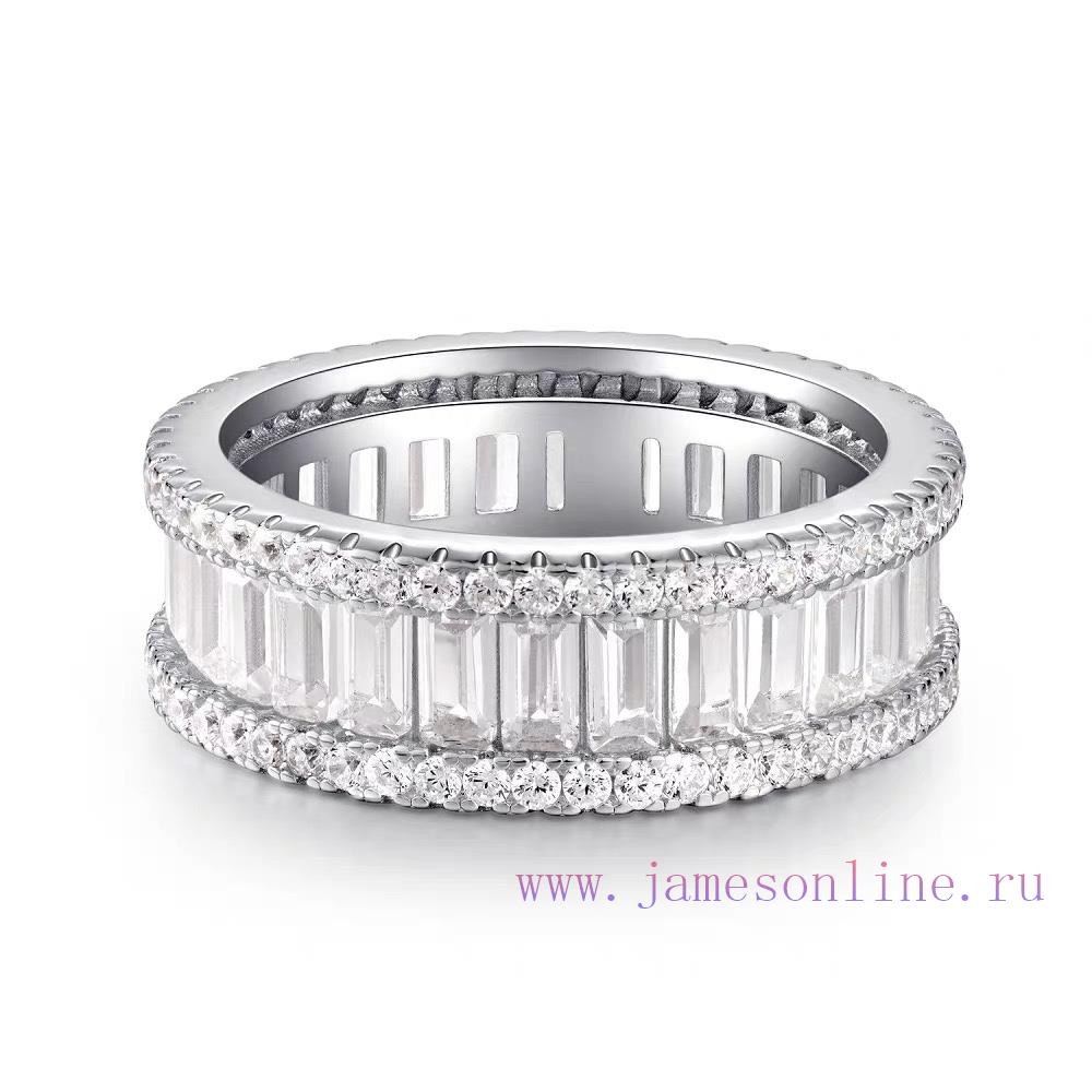 A0053 Big Brand Diamond Ladder Square Interval Ring Treasure Style Niche But Very Fashionable A 7g9jbx89 - Image 3