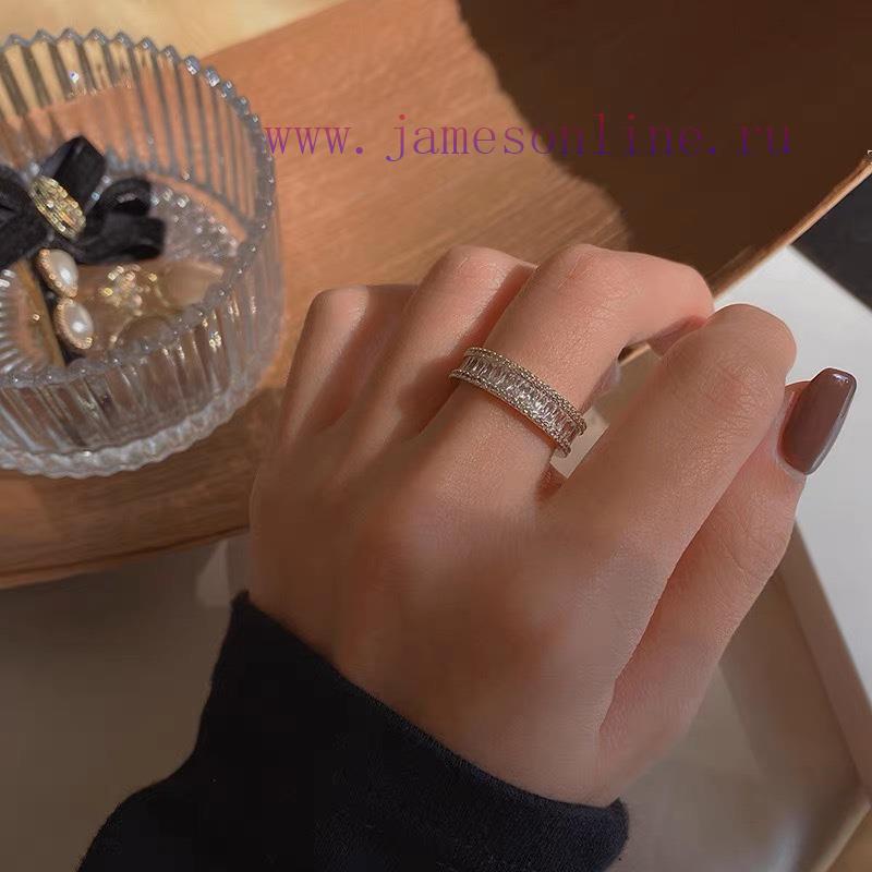 A0053 Big Brand Diamond Ladder Square Interval Ring Treasure Style Niche But Very Fashionable A 7g9jbx89 - Image 5