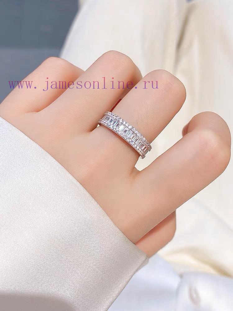A0053 Big Brand Diamond Ladder Square Interval Ring Treasure Style Niche But Very Fashionable A 7g9jbx89 - Image 7