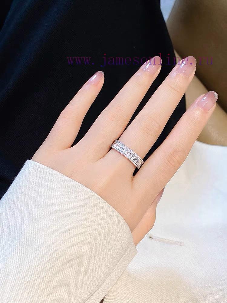 A0053 Big Brand Diamond Ladder Square Interval Ring Treasure Style Niche But Very Fashionable A 7g9jbx89 - Image 9