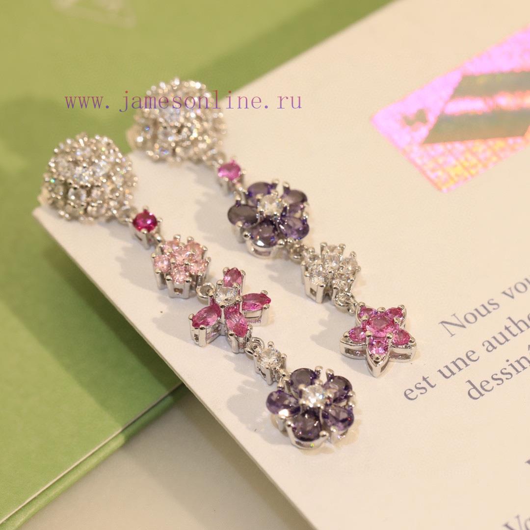 Flower Ear Studs VCA Flower Gold Silver Needle Material Plating 18k Gold With UFO Earplugs Beau 2gd5sdxz - Image 5