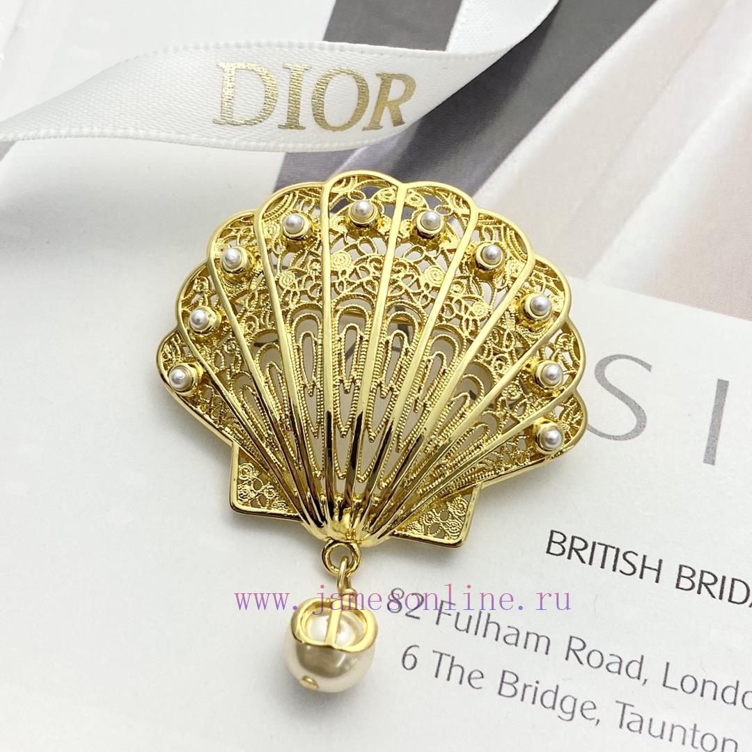 Today's New Code A738DIOR Brooch Hot Selling Item On SaleDior Gold Hollow Shell Ocean Brooch🤒 T 9pl0jzkh