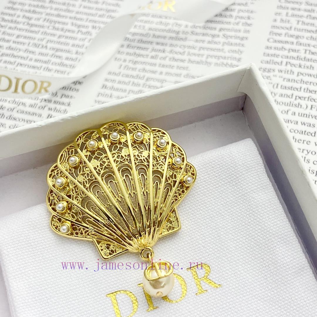 Today's New Code A738DIOR Brooch Hot Selling Item On SaleDior Gold Hollow Shell Ocean Brooch🤒 T 9pl0jzkh - Image 4