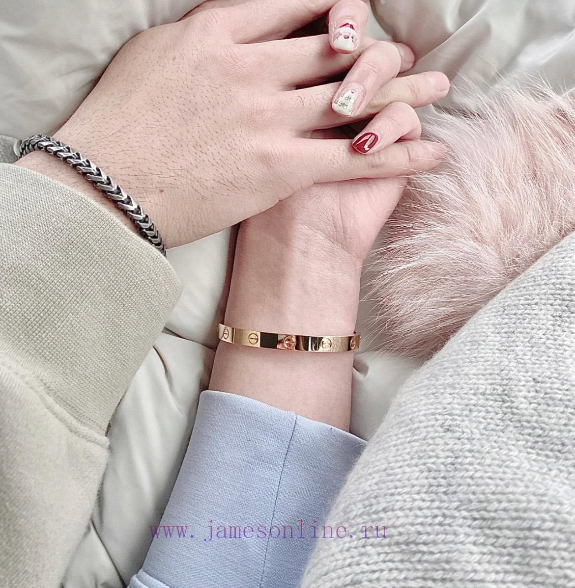 V Gold Plated 1.0 Mic Gold 16-18 19 CNC High Definition Cartier Wide Edition Smooth Love Bracel vjk2g07i