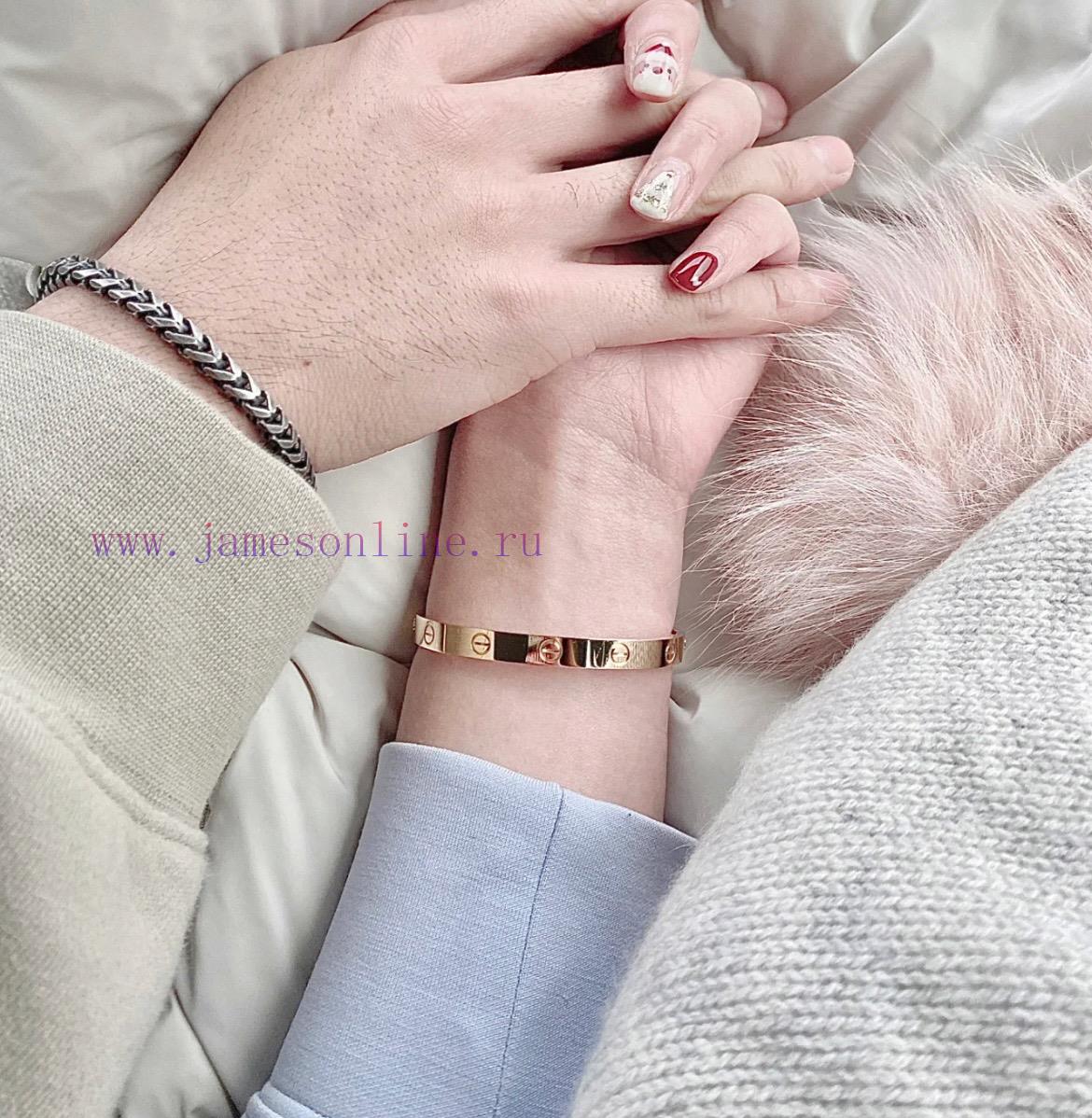 V Gold Plated 1.0 Mic Gold 16-18 19 CNC High Definition Cartier Wide Edition Smooth Love Bracel vjk2g07i - Image 2