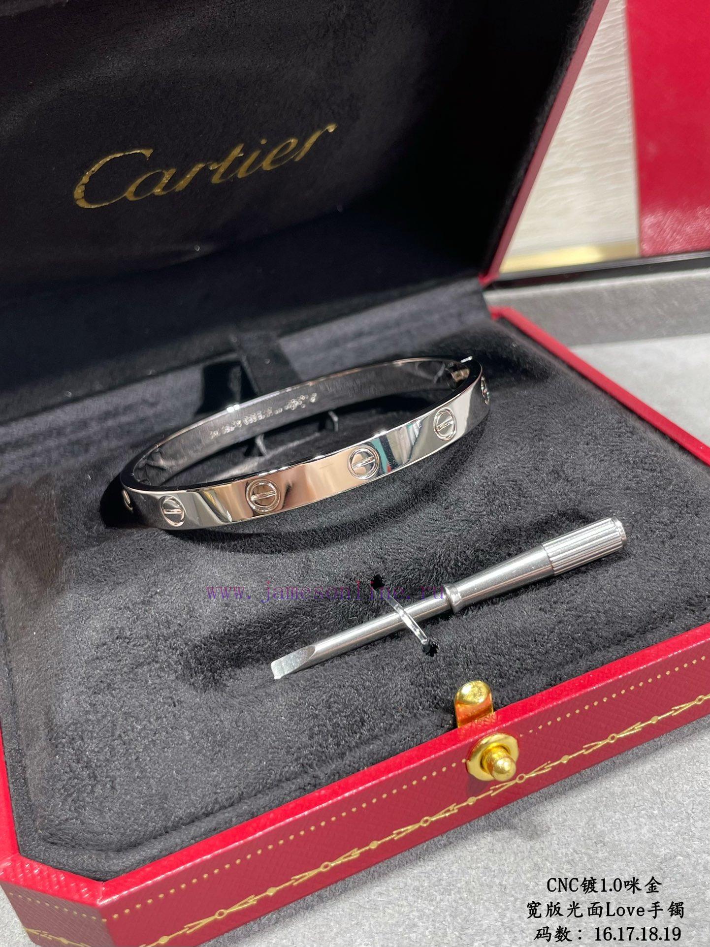 V Gold Plated 1.0 Mic Gold 16-18 19 CNC High Definition Cartier Wide Edition Smooth Love Bracel vjk2g07i - Image 6