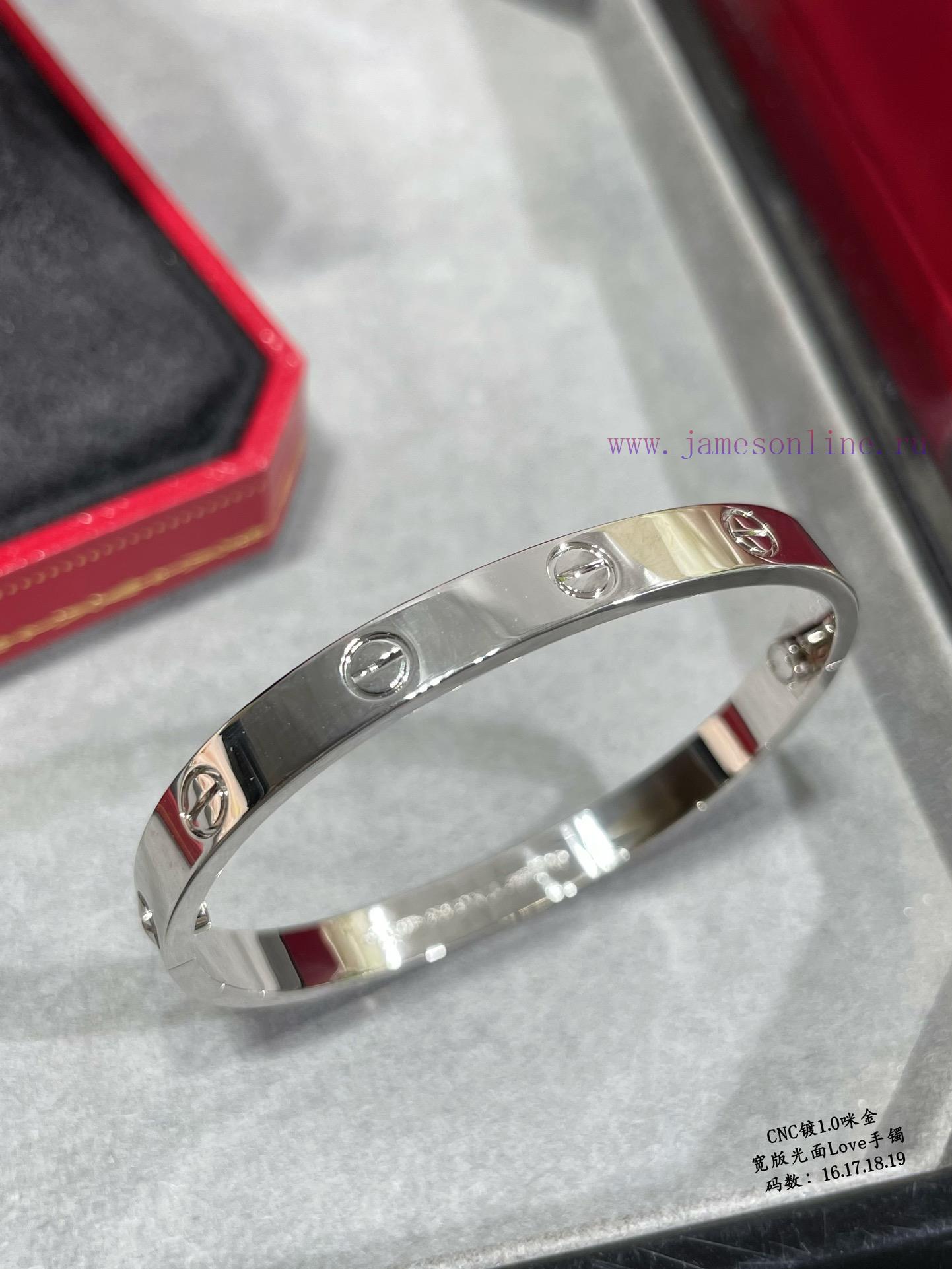 V Gold Plated 1.0 Mic Gold 16-18 19 CNC High Definition Cartier Wide Edition Smooth Love Bracel vjk2g07i - Image 9