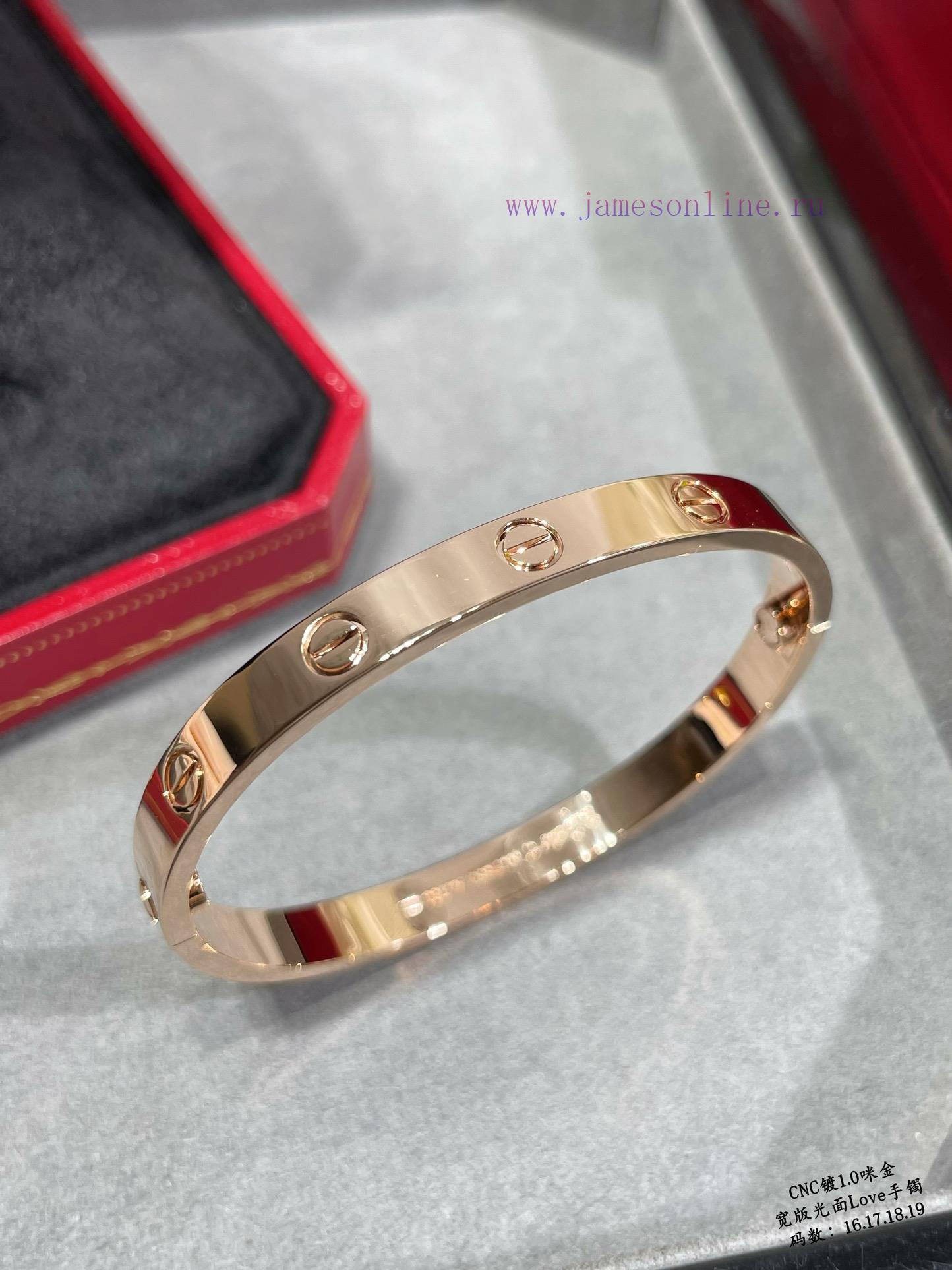 V Gold Plated 1.0 Mic Gold 16-18 19 CNC High Definition Cartier Wide Edition Smooth Love Bracel vjk2g07i - Image 10
