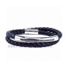 Spot Qixi Gift First Choice Swarovski Gesture Men's Black Leather Woven Double Loop Bracelet 52 sksf7nxt