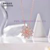️️ Swarovski Eternal Rose Gold Pink Diamond Flower Small Wrinkle Chrysanthemum Charm Necklace W ccnkf36t