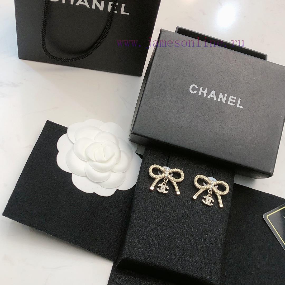 Chanel 1-24B Chain Bow Earrings SharingOne Of Chanel's Highly Worn Styles With A Bow Design Spa okejghkb - Image 7