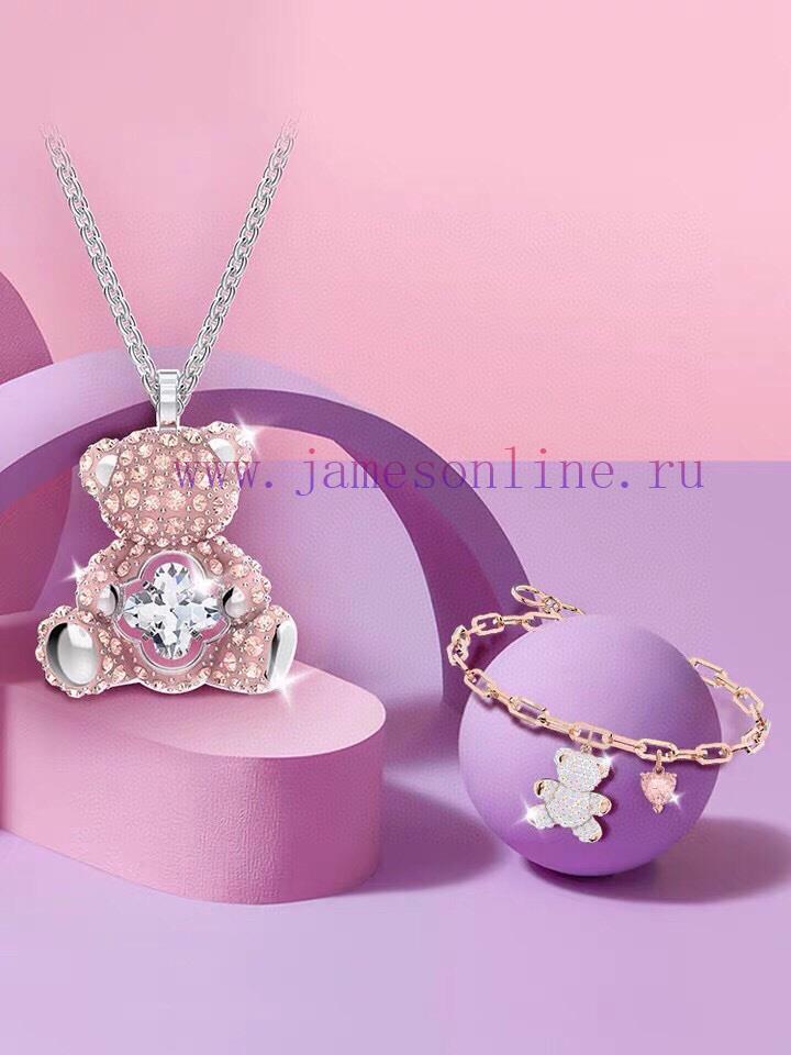 New Product Launched: Swarovski TEDDY Sparkling Teddy Bear Heartbeat Little Bear Women's Neckla 1o2fge0j - Image 3