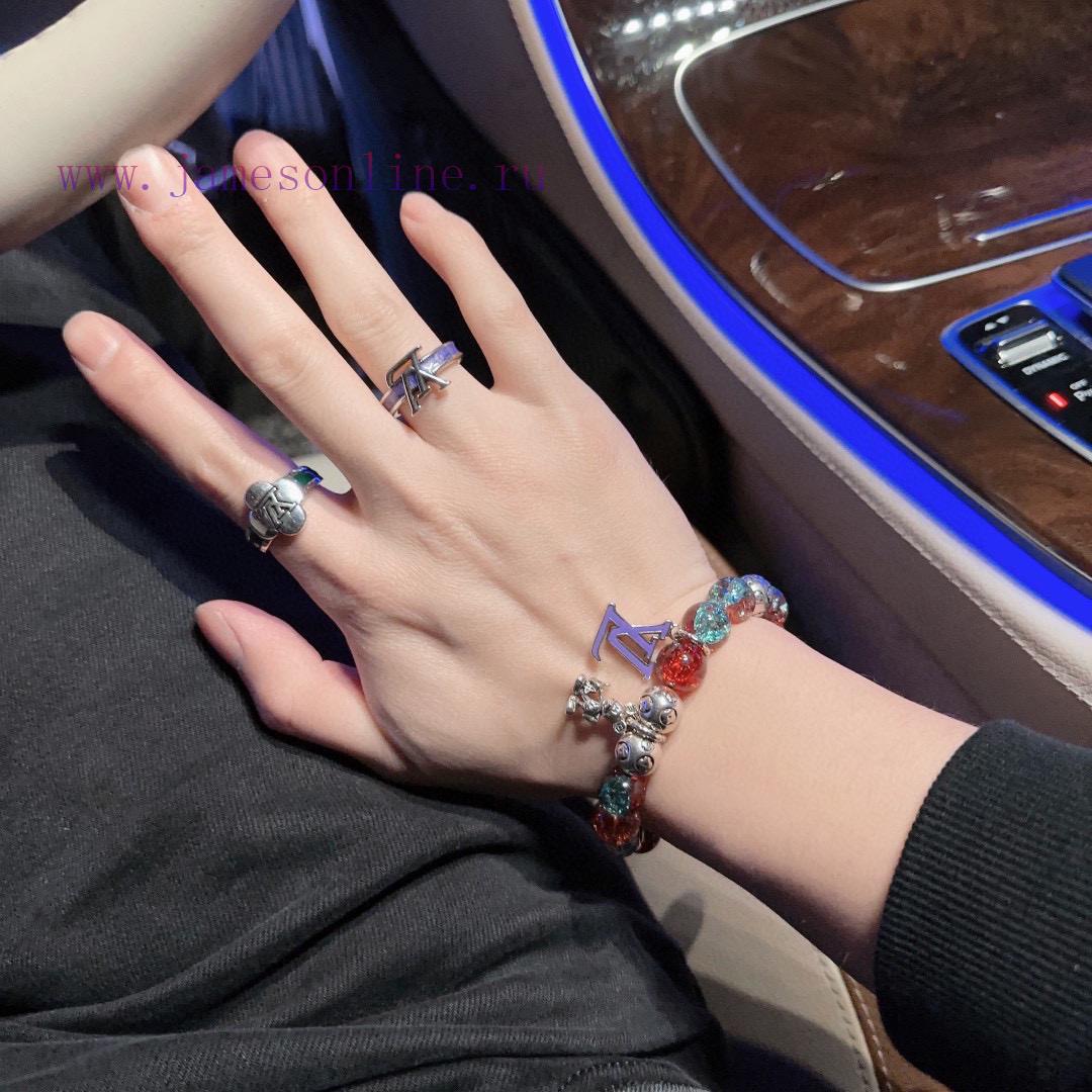 Seiko LV Louis Vuitton Multi Element Agate Thai Silver Style Large Bracelet Quan Zhilong Celebr xp3ogsw5 - Image 5