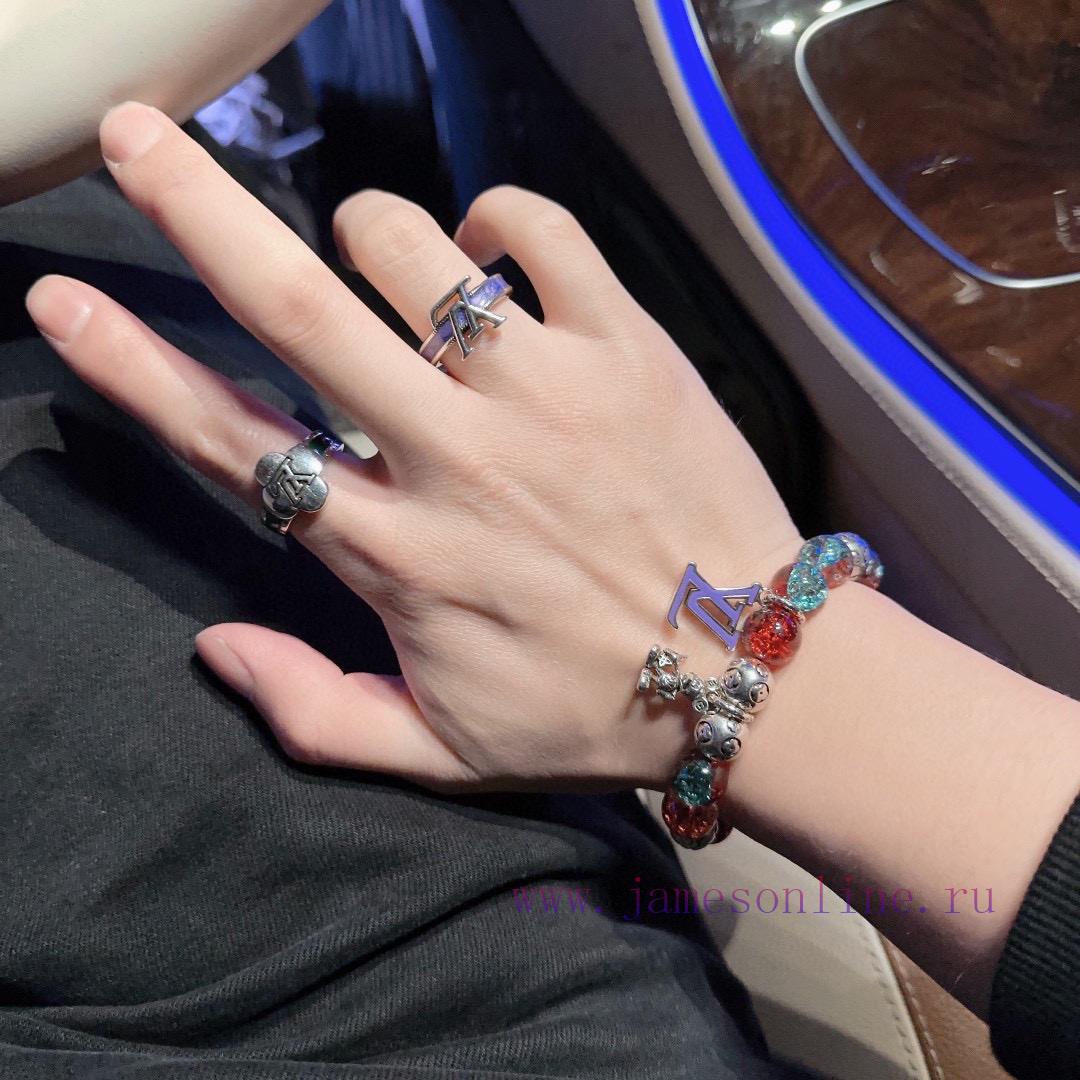 Seiko LV Louis Vuitton Multi Element Agate Thai Silver Style Large Bracelet Quan Zhilong Celebr xp3ogsw5 - Image 8
