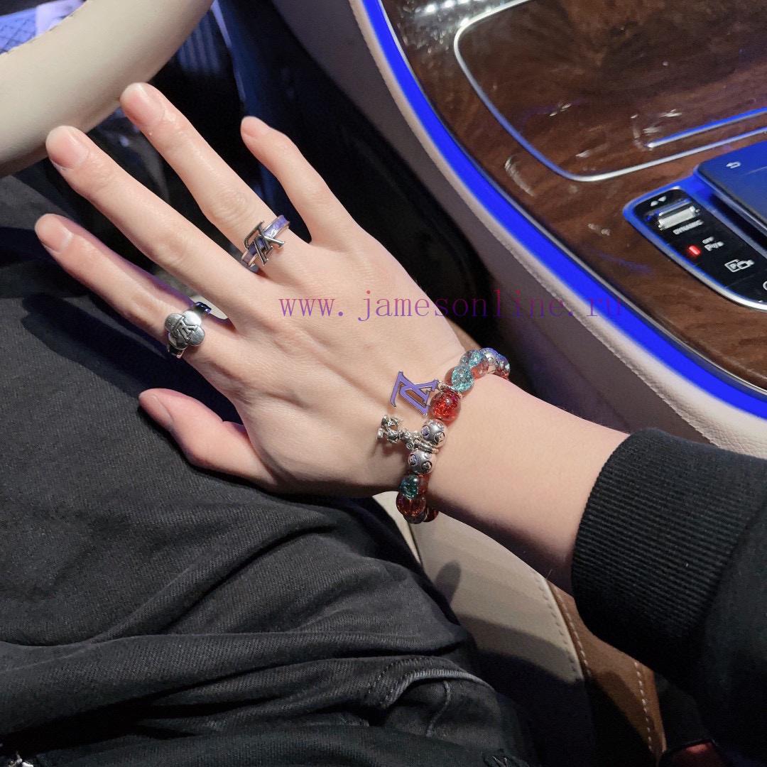 Seiko LV Louis Vuitton Multi Element Agate Thai Silver Style Large Bracelet Quan Zhilong Celebr xp3ogsw5 - Image 10