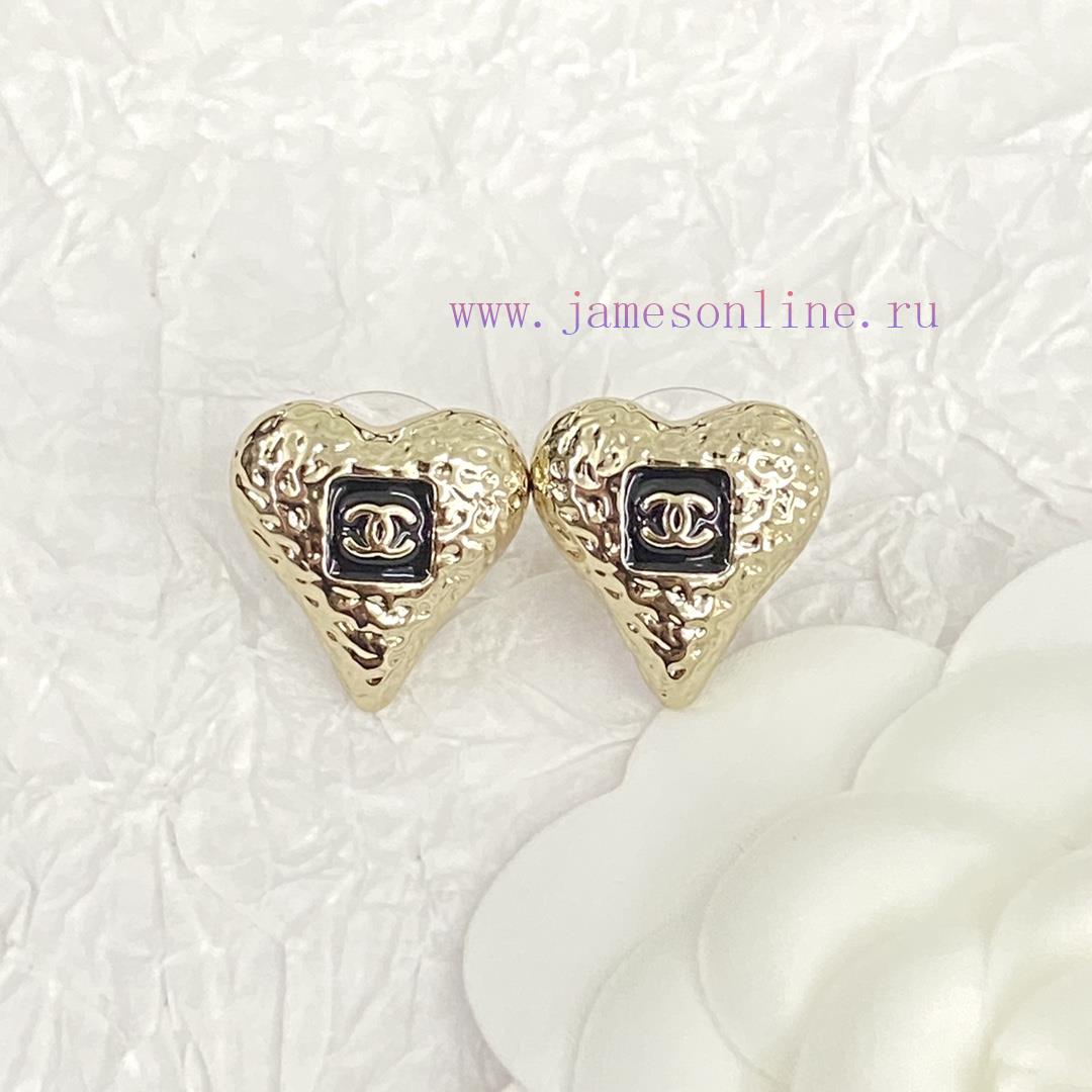 Code E2403Chanel Earrings Hot Selling Item Hits New Consensus ZpCHAN 23K Black Enamel Lava Hear zvkd6ii9 - Image 3