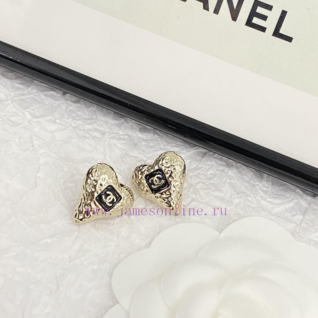 Code E2403Chanel Earrings Hot Selling Item Hits New Consensus ZpCHAN 23K Black Enamel Lava Hear zvkd6ii9 - Image 6