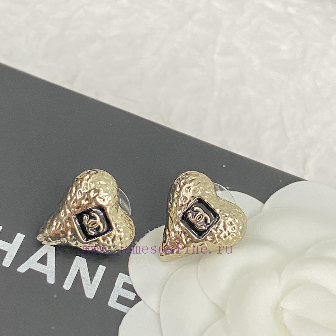 Code E2403Chanel Earrings Hot Selling Item Hits New Consensus ZpCHAN 23K Black Enamel Lava Hear zvkd6ii9 - Image 7