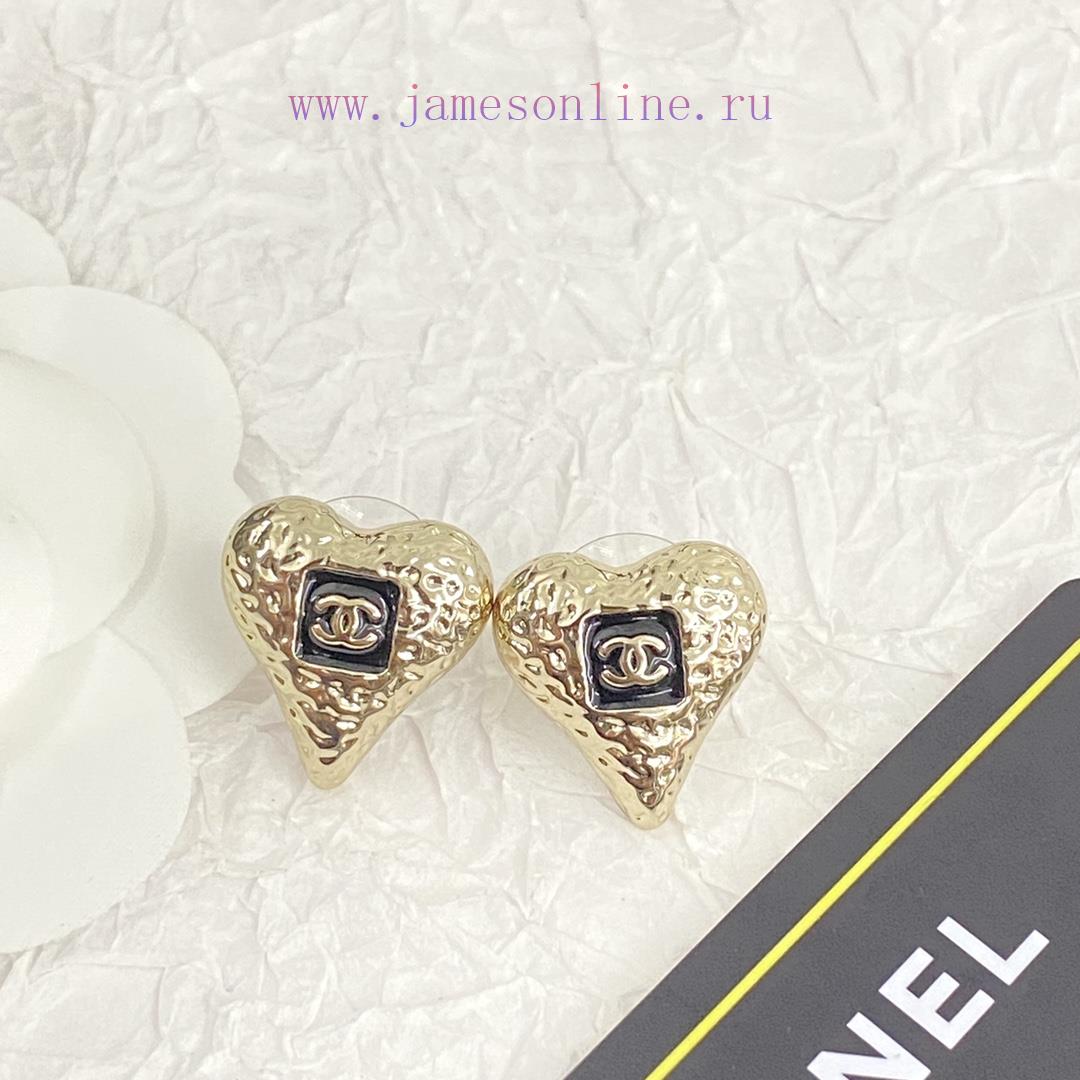 Code E2403Chanel Earrings Hot Selling Item Hits New Consensus ZpCHAN 23K Black Enamel Lava Hear zvkd6ii9 - Image 8